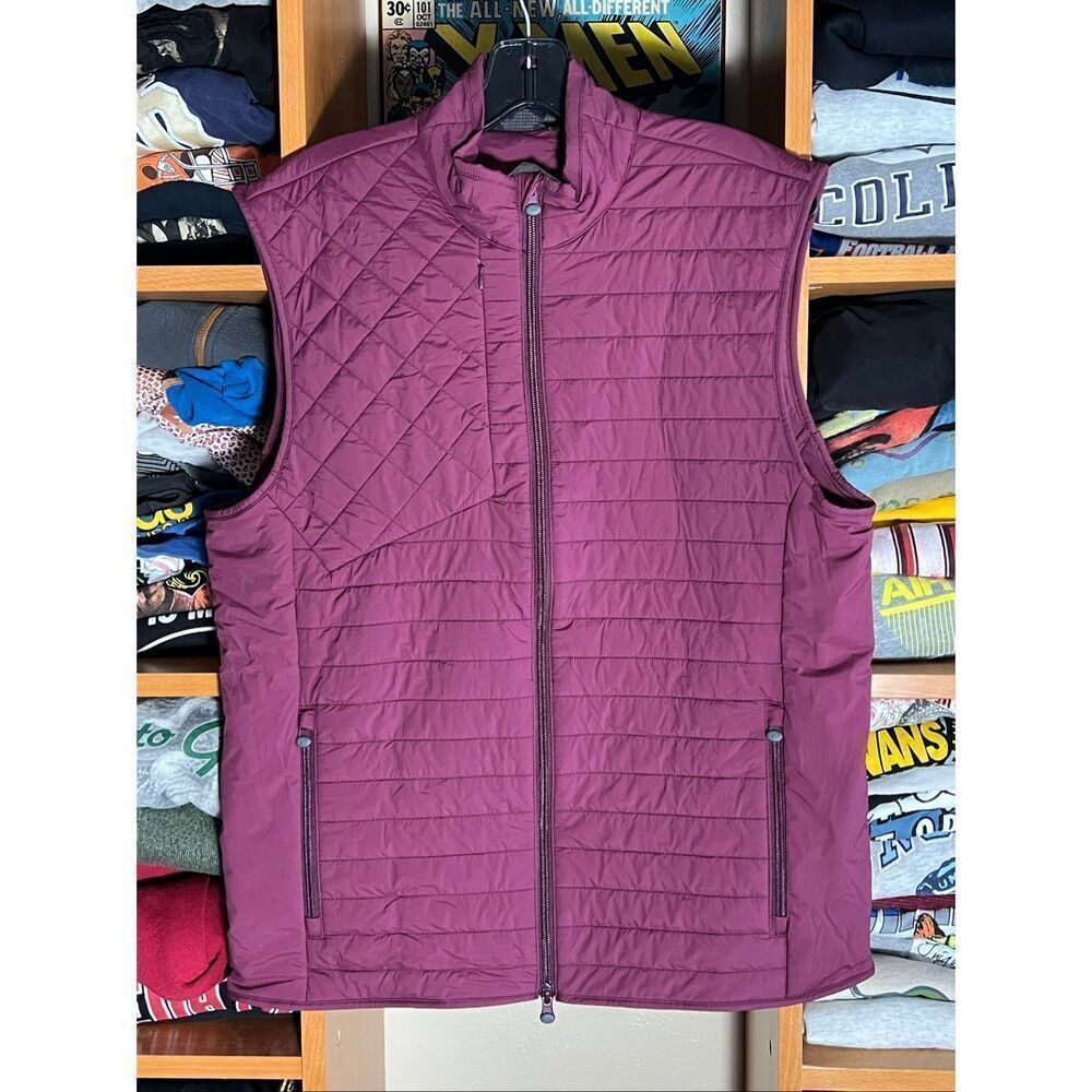 Greyson Men’s Yukon Ultralight Hybrid Full Zip Vest Quilt Maroon